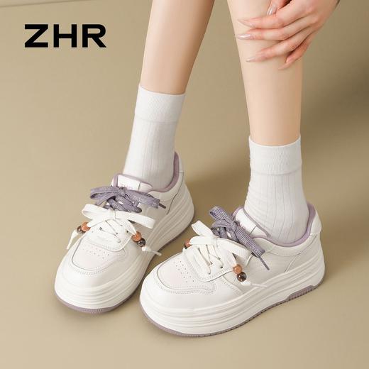 ZHR【增高5.5cm】内增高小白鞋厚底休闲女鞋显瘦百搭小个子通勤鞋 商品图9