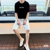 马户牌云朵刺绣字母圆领短袖T恤 商品缩略图1
