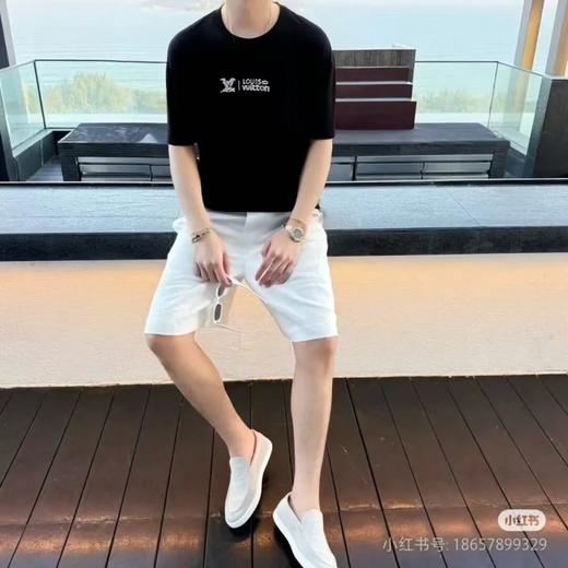 马户牌云朵刺绣字母圆领短袖T恤 商品图1