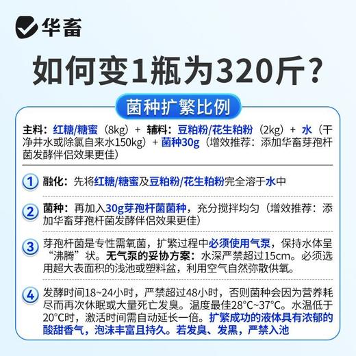 华畜水产养殖鱼虾芽孢杆菌原种调水净水增氧稳水平衡降解亚硝酸盐 商品图6