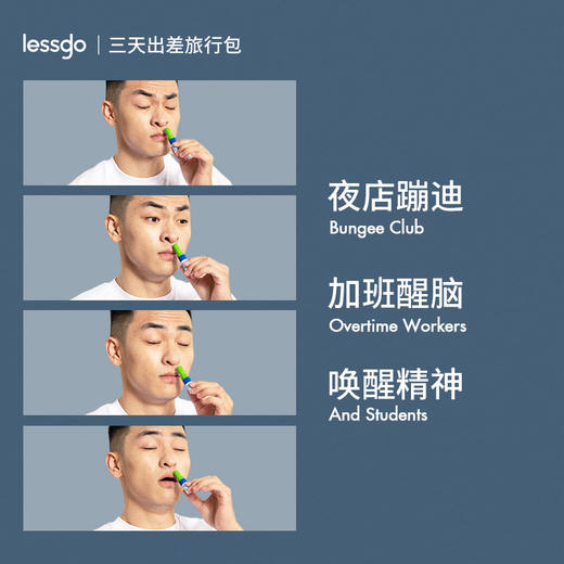 【快速提神醒脑】lessgo 鼻吸式清凉油3支装 上课加班开车提神醒脑 鼻吸涂抹两用 方便携带 2ml/支.01 商品图2