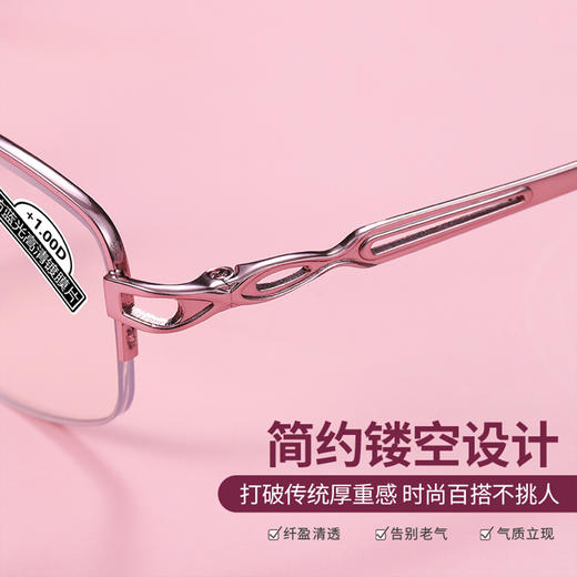10481063120 Zippo 新款老花镜女士防蓝光高清显年轻抗疲劳时尚优雅折叠便携老花眼镜 200度 商品图3