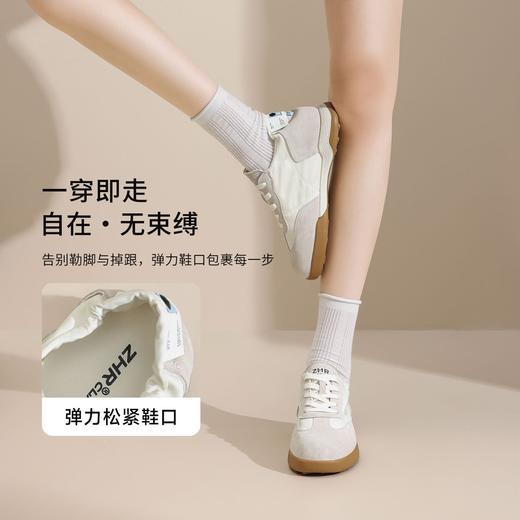 ZHR【头层猪皮】多巴胺内增高德训鞋女新款阿甘鞋显高运动休闲鞋 商品图6