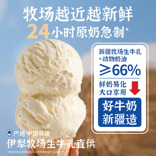【新疆原产 24h鲜奶急制】轻遇新疆牛乳冰淇淋 巴氏杀菌 低温技术 奶味十足 商品图1