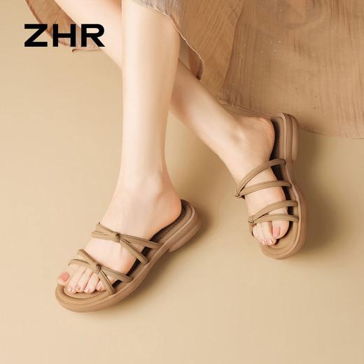 ZHR则则法式厚底增高一字拖鞋外穿2026夏季新款百搭细带女鞋时尚 商品图9