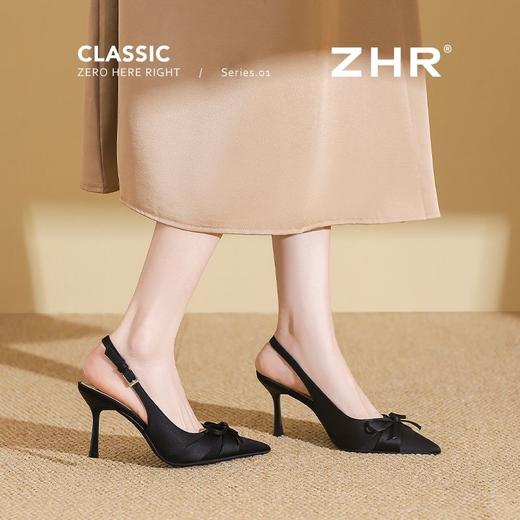 【增高8cm】ZHR则则2026新款尖头高跟鞋蝴蝶结女单鞋婚仙女伴娘 商品图5