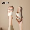 ZHR厚底增高水钻一字拖鞋女外2026夏季新款时尚平底法式沙滩拖鞋 商品缩略图5