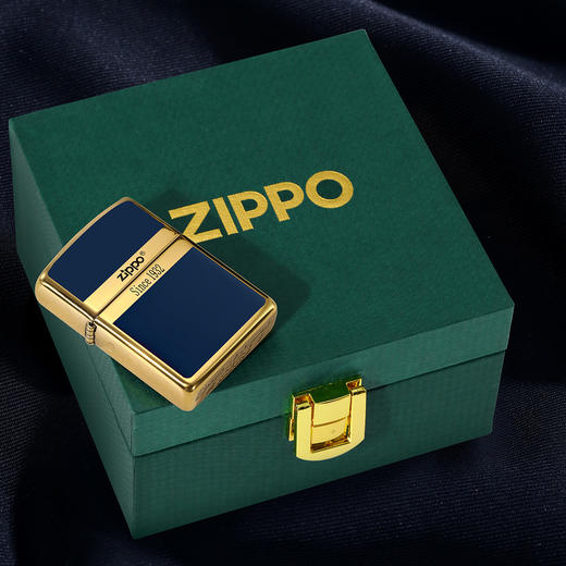 348031932169 Zippo 【王牌爆款】打火机煤油正版原装黄铜盔甲商标送男友生日圣诞礼物【蓝色】 商品图1