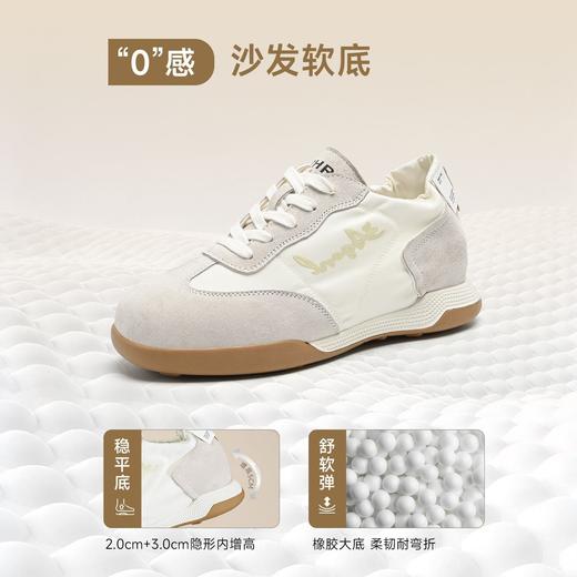 ZHR【头层猪皮】多巴胺内增高德训鞋女新款阿甘鞋显高运动休闲鞋 商品图5