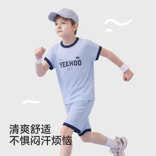 【中童运动套装】英氏儿童套装女童夏季新款背心短裙运动翻领半身裙运动风网球服 商品图2