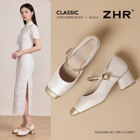 ZHR则则【羊皮垫】中式玛丽珍单鞋粗跟高跟2026夏季新款女鞋旗袍