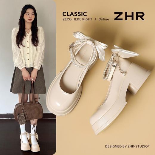 ZHR则则法式浅口粗跟高跟鞋女鞋2026夏季新款百搭玛丽珍鞋单鞋jk 商品图0