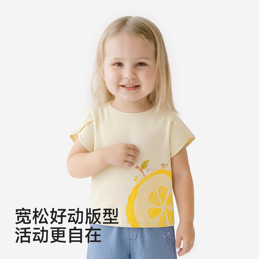 【女小童T恤合集】英氏儿童衣服女童短袖t恤夏季新款针织纯棉碎花可爱百搭圆领上衣 商品图4