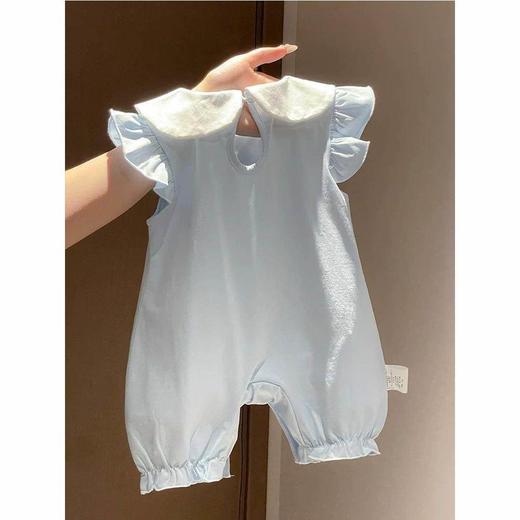 【清爽夏季❗裤脚松紧收口】夏季大脸猫连体衣婴儿夏季薄款无袖背心哈衣新生儿衣服宝宝夏装 商品图2