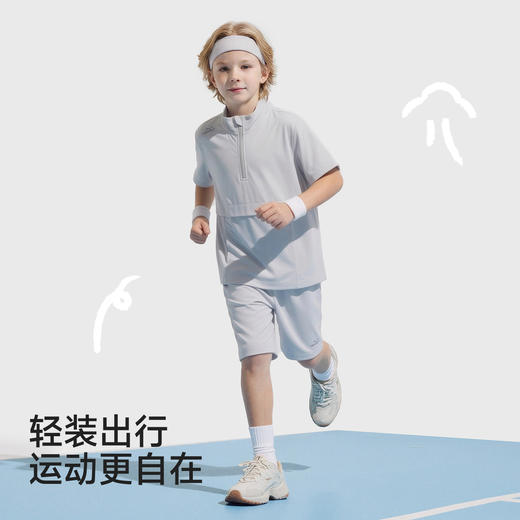 【中童运动套装】英氏儿童套装女童夏季新款背心短裙运动翻领半身裙运动风网球服 商品图3
