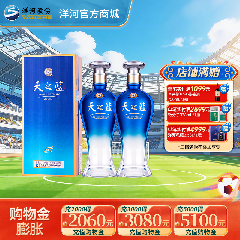 洋河 天之蓝(2021版) 42度480mL 浓香型白酒