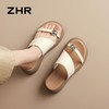 ZHR厚底增高水钻一字拖鞋女外2026夏季新款时尚平底法式沙滩拖鞋 商品缩略图1