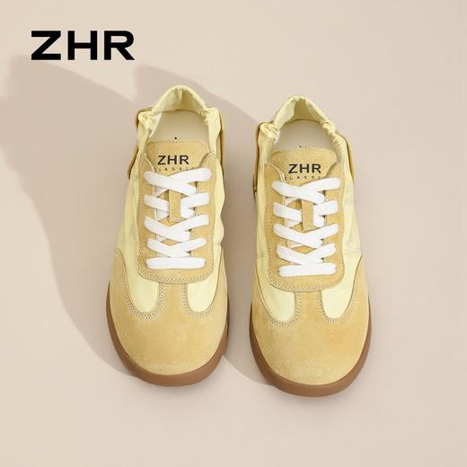 ZHR【头层猪皮】多巴胺内增高德训鞋女新款阿甘鞋显高运动休闲鞋 商品图2