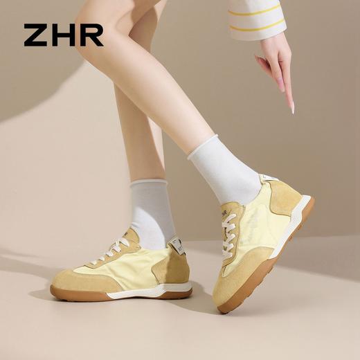 ZHR【头层猪皮】多巴胺内增高德训鞋女新款阿甘鞋显高运动休闲鞋 商品图8