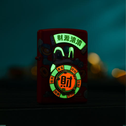 T356891932205 Zippo 【财源滚滚】正版煤油打火机夜光贴章时尚礼盒送男友圣诞礼物 商品图4