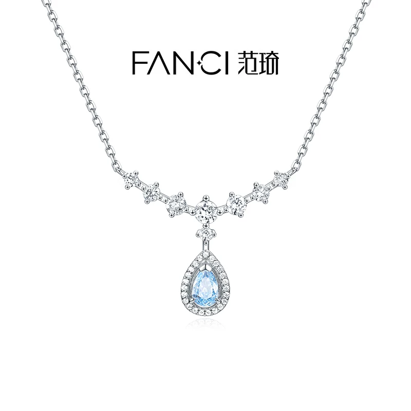 Fanci范琦 蓝眼泪项链闪耀款设计轻奢高级感520礼物送女友
