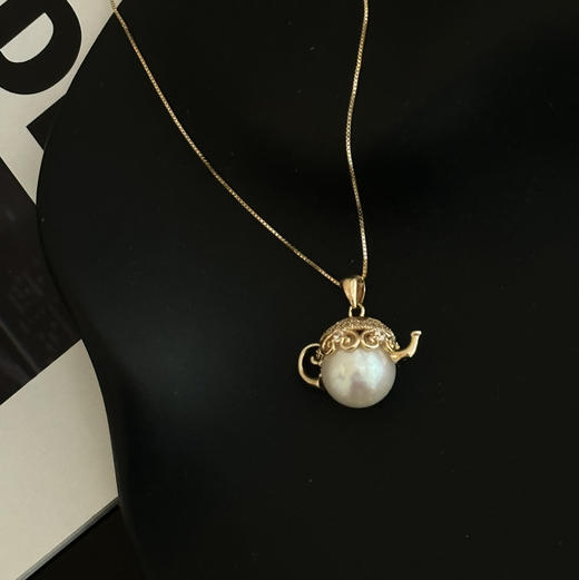 魔法珍珠茶壶吊坠｜12-13mm ji光 正圆｜不含链子 商品图5