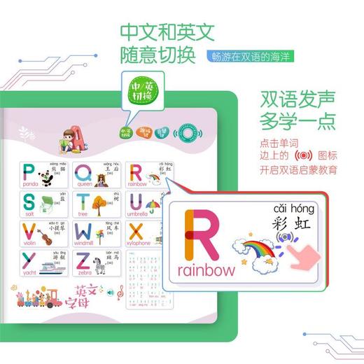 宝宝手指点读发声书幼小衔接早教启蒙中英双语认知早教启蒙读物★娃娃优选 商品图3