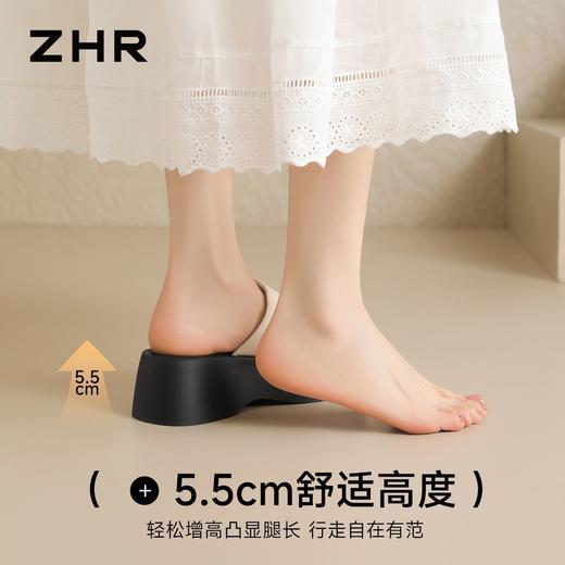 ZHR则则韩版增高闪耀水钻厚底软底拖鞋女鞋2026夏季新款百搭凉鞋 商品图3
