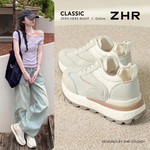 ZHR网面透气德训鞋厚底增高阿甘鞋女2026夏季新款休闲运动鞋女鞋 商品图0