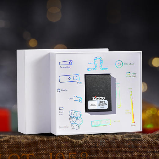 TM8895955112 Zippo 打火机黑冰爱情之翼三面徽章宝石黑冰正版进口送男友生日礼物 商品图6