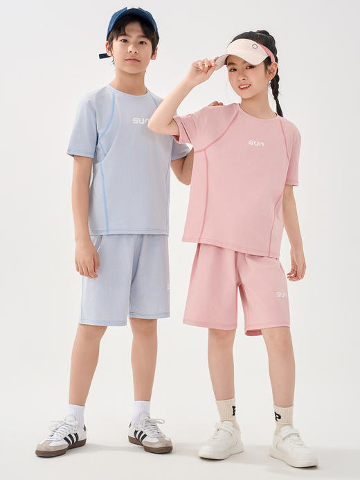 【YW】无忧购（55/2套）（中大童码）速干运动套装儿童冰丝凉感篮球服女童跑步夏装羽毛球训练短袖（截单后3-5天发货） 商品图2