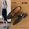 ZHR则则复古编织粗跟包头拖鞋外穿透气2026夏季新款百搭穆勒女鞋 商品缩略图1
