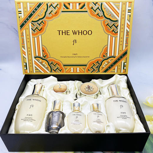 「520&618宠粉礼遇」【送礼袋】Whoo后天气丹新款华泫系列七件套套盒 水150ml+乳110ml+面霜25ml 水乳各25ml+精华10ml+眼霜8ml 一般贸易 商品图8