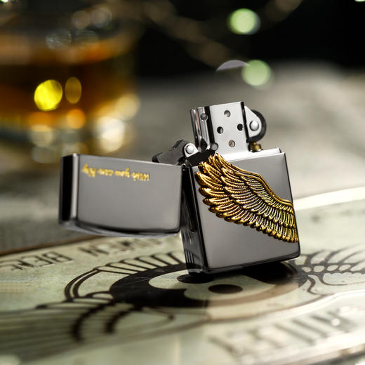 TM8895955116 Zippo 【飞得更高】正版打火机徽章黑冰贴章进口送男友老公生日礼物 商品图3