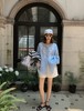 「蓝藤白绣套装  女士天丝亚麻套装 商品缩略图3