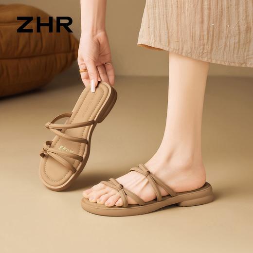 ZHR则则法式厚底增高一字拖鞋外穿2026夏季新款百搭细带女鞋时尚 商品图8