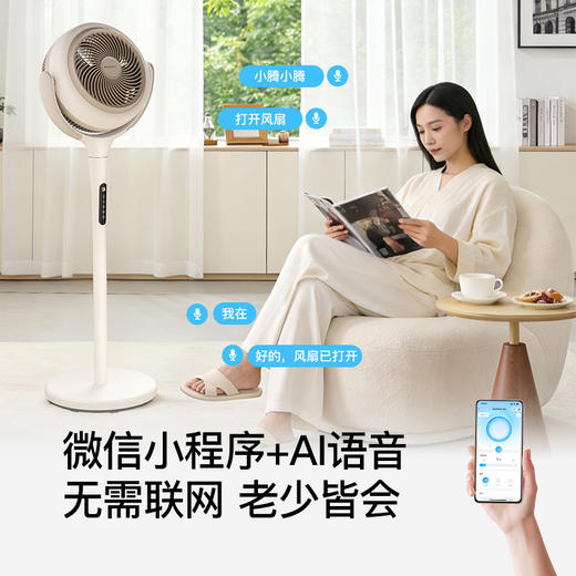 【百斯腾小Q循环扇】 | AI语音智控 3D全域循环风 台立两用带氛围灯 全屋降温神器 商品图1
