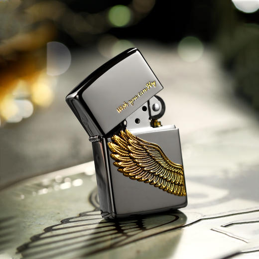 TM8895955116 Zippo 【飞得更高】正版打火机徽章黑冰贴章进口送男友老公生日礼物 商品图2