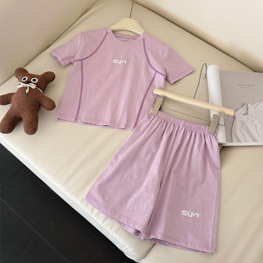 【YW】无忧购（55/2套）（中大童码）速干运动套装儿童冰丝凉感篮球服女童跑步夏装羽毛球训练短袖（截单后3-5天发货） 商品图7