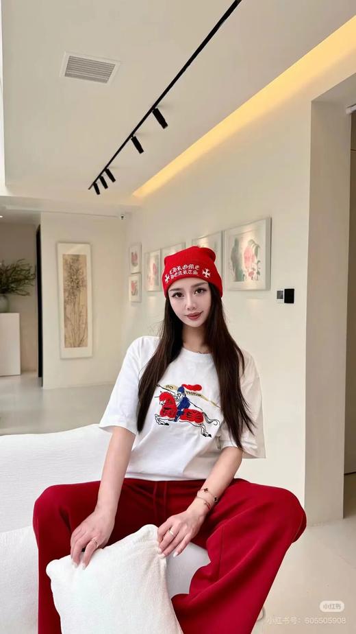 BUR彩色战马立体刺绣毛巾绣圆领短袖T恤 商品图3