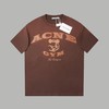 ACNE进口田岛机器刺绣皮革字母logo成衣喷马骝工艺洗水洗褪效果情侣短袖T恤 商品缩略图0