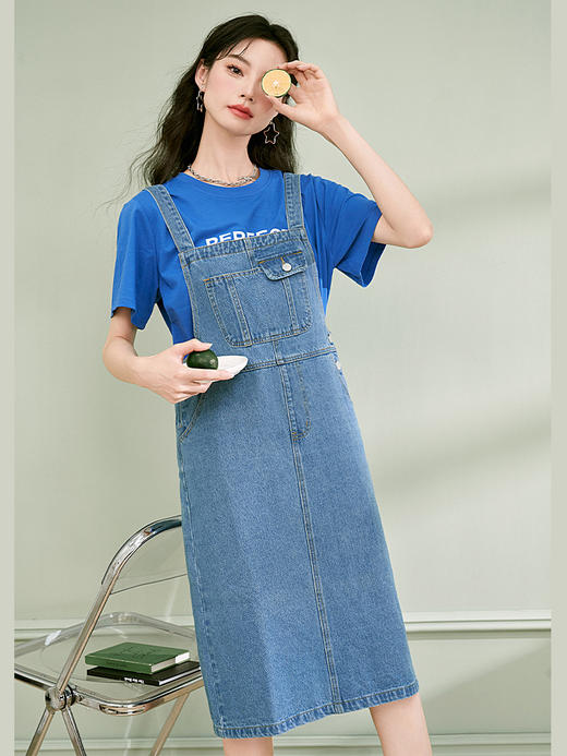 复古牛仔背带裙女夏季新款减龄时尚百搭学院风休闲LTC39246 商品图0