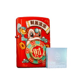 T356891932205 Zippo 【财源滚滚】正版煤油打火机夜光贴章时尚礼盒送男友圣诞礼物