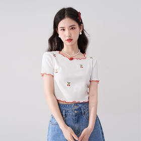 西遇短袖T恤女夏季新款印花可爱休闲短款上衣LYM20998