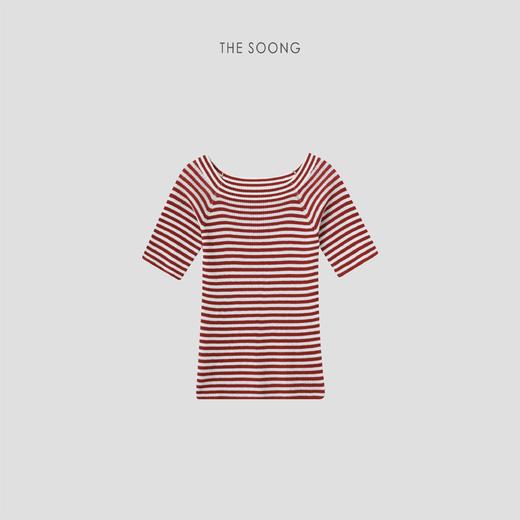 THESOONG|"经典百搭"法式条纹柔和配色不挑肤短袖上衣9067 商品图1
