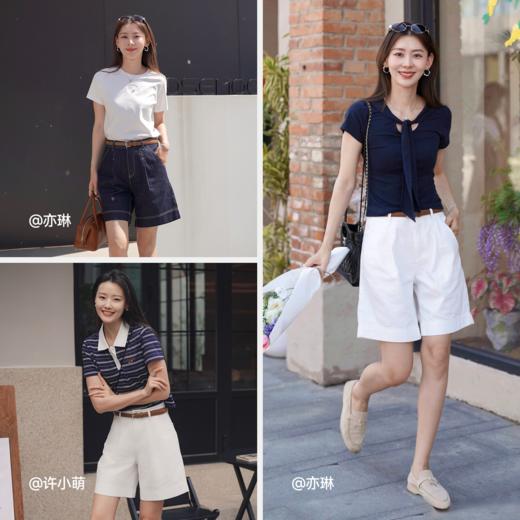 商场同款|森马牛仔裤女夏凉感宽松直筒裤腰带2026新款简约五分裤 商品图4
