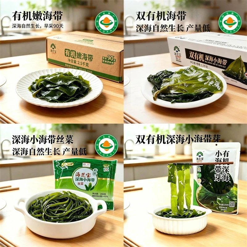 29到手3斤双有机深海小海带 双有机认证 一箱一码 非人工养殖 40米深海自然生长 新鲜采摘 入口嫩滑 味道鲜美 新增海带芽 海带丝菜小规格尝鲜装 一顿一袋基地直邮