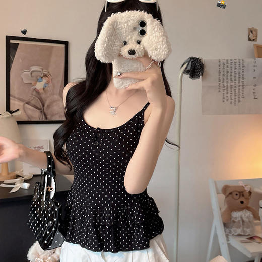 甜美少女辣妹荷叶边波点吊带-纪念日百货门店同款171594464 商品图1