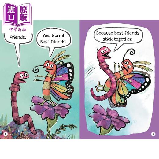 【中商原版】桥梁漫画 小虫子和蝴蝶1 Worm and Butterfly Are Friends Always 英文原版 儿童图画小说 彩图故事书 进口童书 商品图3