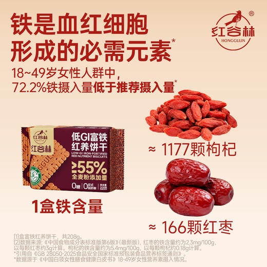 红谷林低GI无糖红稗富铁红养全麦饼干谷物孕产妇儿童代餐饱腹含铁小零食 商品图5